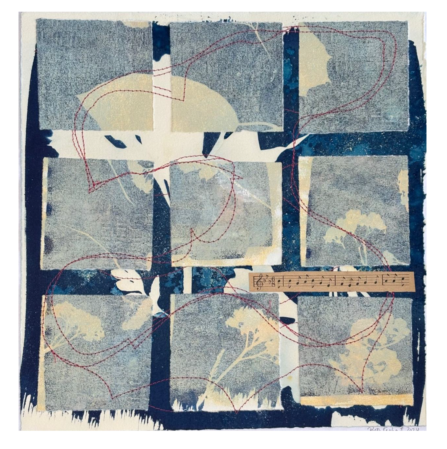 Rhythmic Exercises: nocturnal movement in cyanotype squares